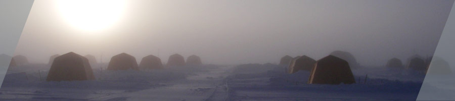 A tent camp on the Greenland Ice Sheet in Summit, Greenland
